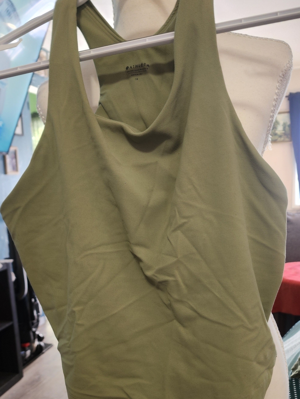 Athleta Olive Racerback Performance Tank Sz 1X